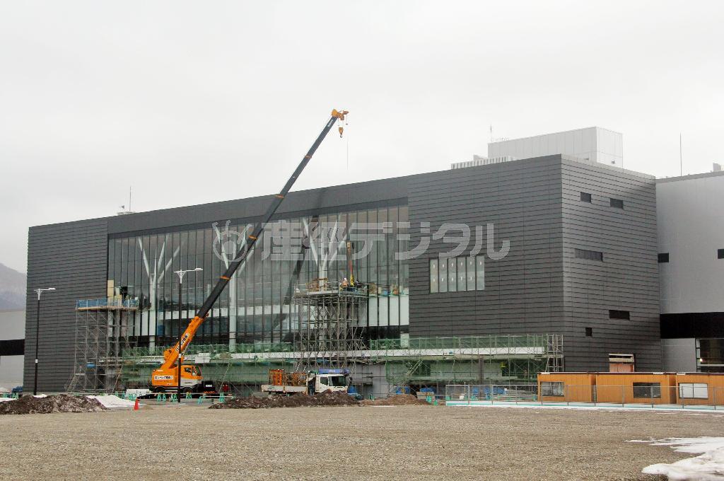 建設が進む北海道新幹線の新函館北斗駅＝２０１５年３月９日、北海道北斗市（共同）