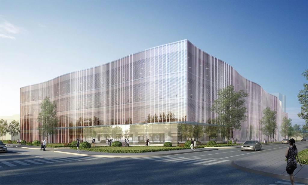 米アップルが横浜市に建設する技術開発センターの完成予想図