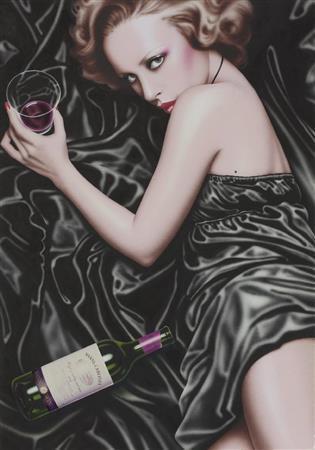 山口はるみ「ワインの誘惑」（１９７６年、提供写真）。（Ｃ）Ｈａｒｕｍｉ＿Ｙａｍａｇｕｃｈｉ＿Ｃｏｕｒｔｅｓｙ＿ＮＡＮＺＵＫＡ