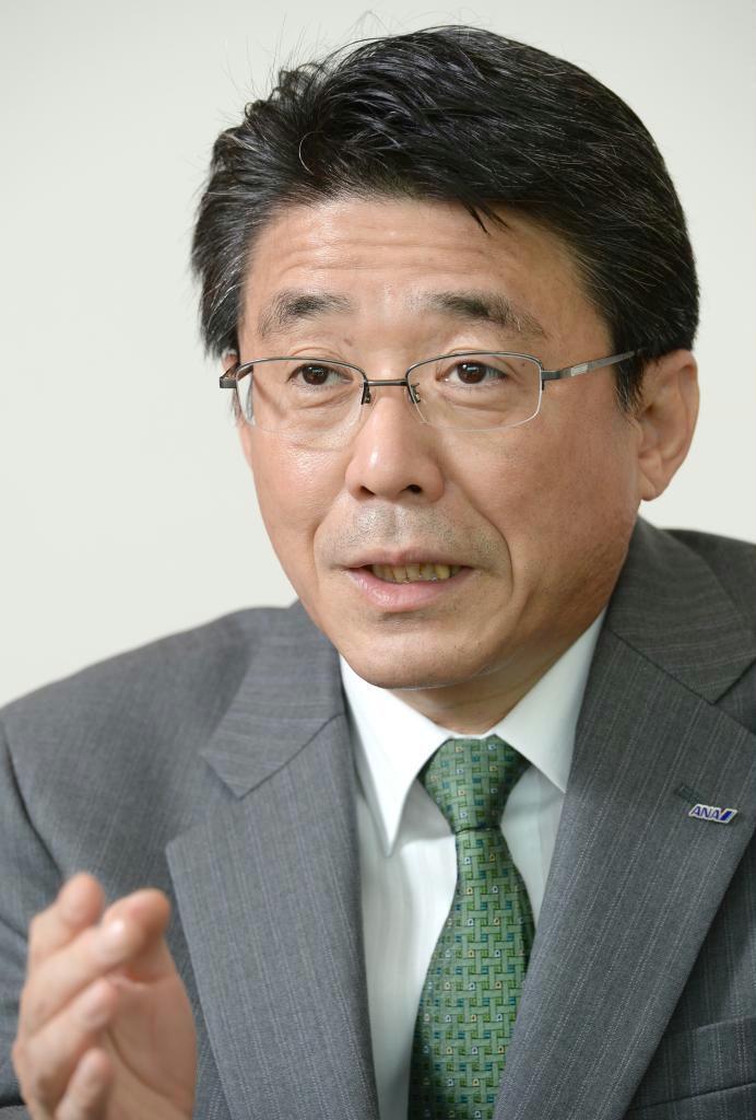 ＡＮＡホールディングスの社長に就任する片野坂真哉副社長＝３０日、東京都港区