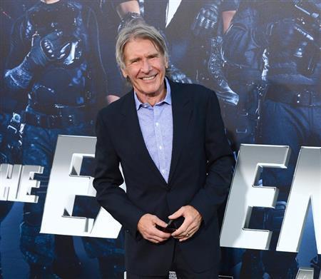 米俳優、ハリソン・フォードさん＝２０１４年８月１１日、米カリフォルニア州ロサンゼルス（ＡＰ）