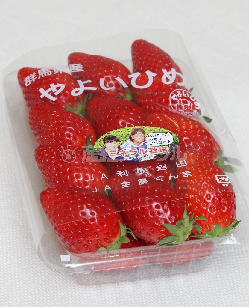 「やよいひめ」は群馬県が育成した「とねほっぺ」と、栃木県が育成した「とちおとめ」を掛け合わせてできた品種。