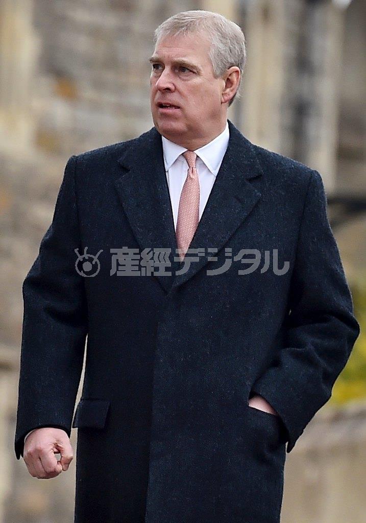 英国のアンドルー王子＝２０１５年４月５日、英国・ウィンザー（ロイター）