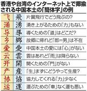 香港や台湾のインターネット上で揶揄される中国本土の「簡体字」の例