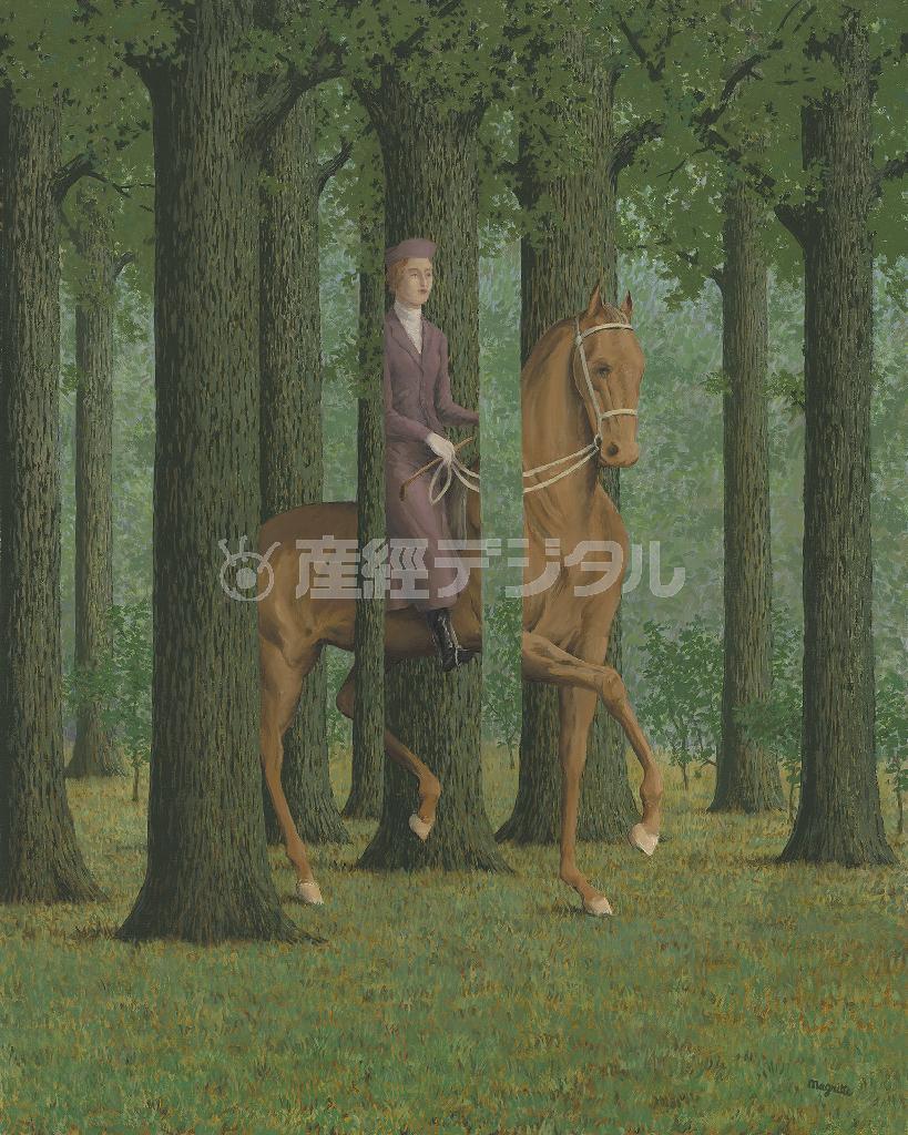 ルネ・マグリット「白紙委任状」（１９６５年、８１．３ｘ６５．１ｃｍ、油彩／カンヴァス＿ワシントン・ナショナル・ギャラリー、提供写真）。Ｎａｔｉｏｎａｌ＿Ｇａｌｌｅｒｙ＿ｏｆ＿Ａｒｔ，Ｗａｓｈｉｎｇｔｏｎ，Ｃｏｌｌｅｃｔｉｏｎ＿ｏｆ＿Ｍｒ．ａｎｄ＿Ｍｒｓ．Ｐａｕｌ＿Ｍｅｌｌｏｎ，１９８５．６４．２４。（Ｃ）Ｃｈａｒｌｙ＿Ｈｅｒｓｃｏｖｉｃｉ／ＡＤＡＧＰ，Ｐａｒｉｓ，２０１５