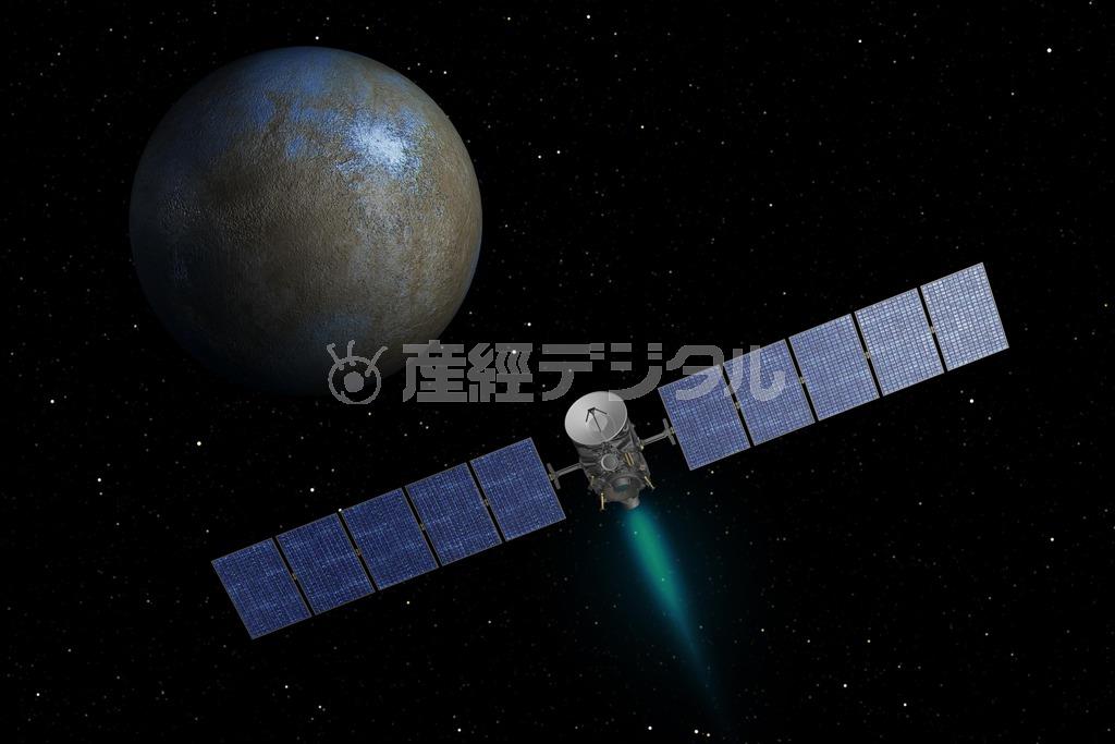 準惑星「ケレス」に近づくＮＡＳＡ（米航空宇宙局）の無人探査機ドーンのイメージ図。今後の探査で地球外生命体の痕跡が見つかるかもしれない（ＮＡＳＡ提供・ロイター）