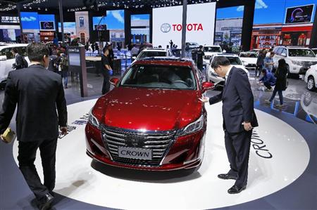上海国際モーターショーのトヨタ自動車のブース＝２０日（共同）
