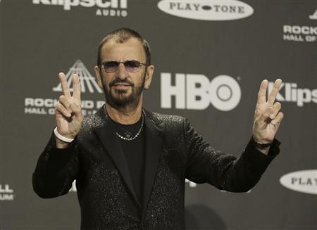 ビートルズの元メンバー、リンゴ・スターさん＝２０１５年４月１８日、米オハイオ州クリーブランド（ＡＰ）