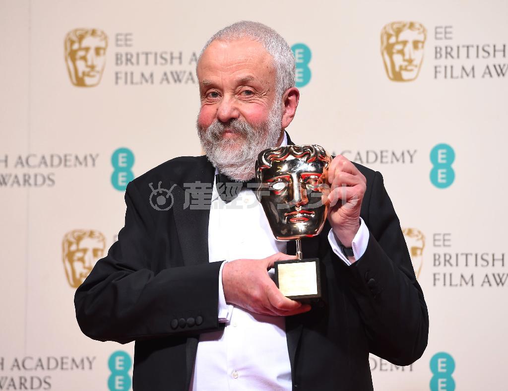 英映画監督、マイク・リー氏＝２０１５年２月８日、英国・首都ロンドン（ＡＰ）