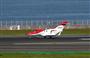 羽田空港に着陸したホンダのビジネスジェット「ホンダジェット」＝２３日、東京・羽田空港（早坂洋祐撮影）