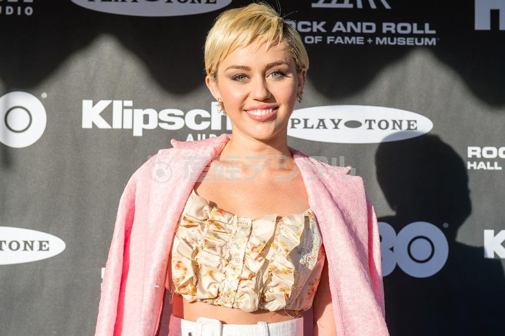米人気女性歌手のマイリー・サイラスさん＝２０１５年４月１８日、米オハイオ州クリーブランド（ＡＰ）