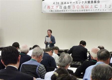 電源構成比率に関する市民団体などの緊急集会＝２８日午後、衆院第１議員会館