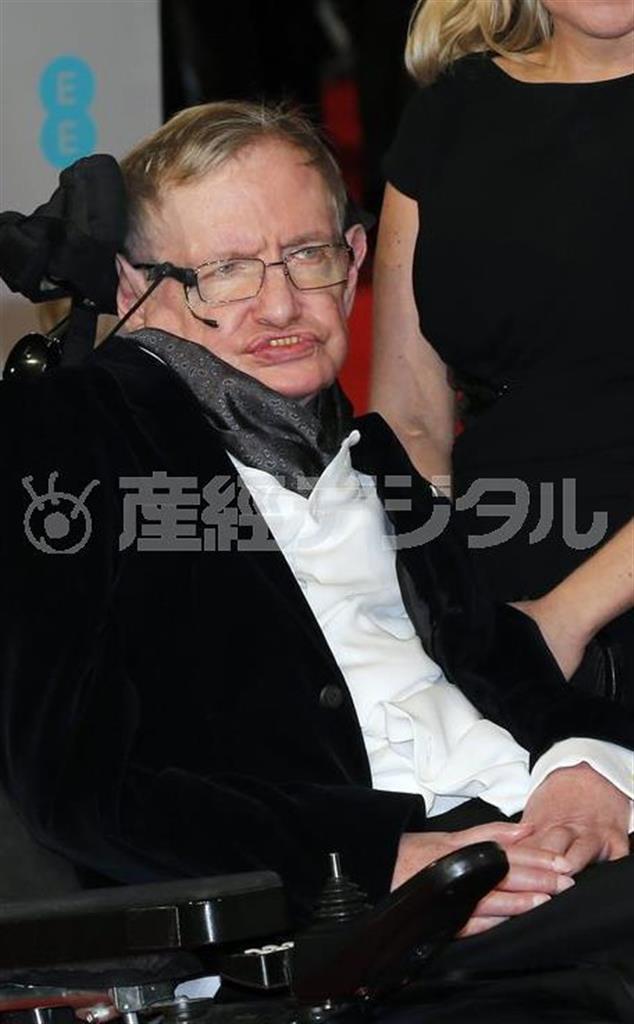 英宇宙物理学者、スティーブン・ホーキング博士＝２０１５年２月８日、英国・首都ロンドン（ロイター）