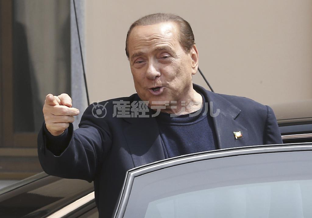 元イタリア首相のシルビオ・ベルルスコーニ氏（ＡＰ）＝２０１４年５月９日、イタリア・ロンバルディア州ミラノ（ＡＰ）