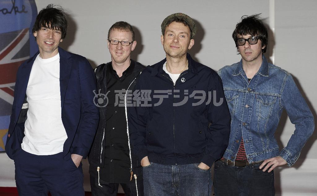 英ロックバンド「ブラー」＝２０１２年２月２１日、英国・首都ロンドン（ＡＰ）