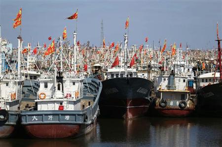 中国沿海地区の「６大中心漁港」の一つ、江蘇省啓東市の呂四漁港（中国新聞社）