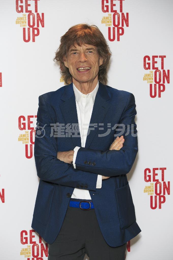 英ロックバンド「ローリング・ストーンズ」のボーカル、ミック・ジャガーさん＝２０１４年９月１４日、英国・首都ロンドン（ＡＰ）