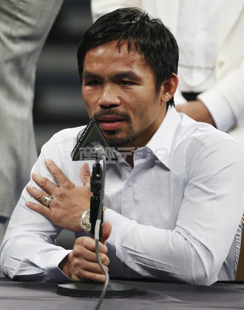 フィリピンのマニー・パッキャオ選手＝２０１５年５月２日、米ネバダ州ラスベガス（ＡＰ）