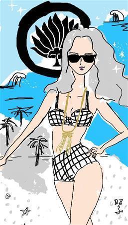 シュロの木のビーチにて（平松昭子さん撮影）。ｈｔｔｐ：／／ｋｉｍｏｎｏｓｎａｃｋ．ｂｌｏｇｓｐｏｔ．ｃｏｍ