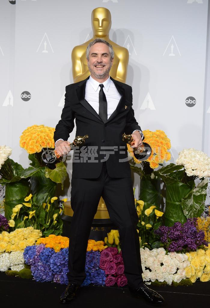 メキシコ出身の映画監督、アルフォンソ・キュアロン氏＝２０１４年３月２日、米カリフォルニア州ロサンゼルス（ＡＰ）