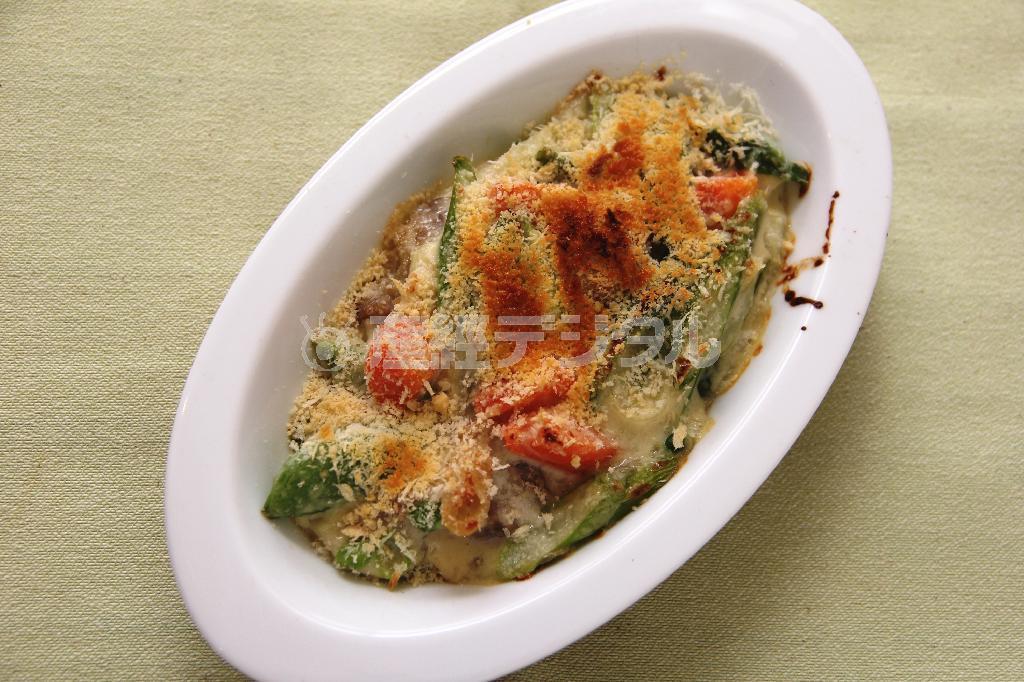 春野菜のグラタン。※４２１ｋｃａｌ、塩分１．６グラム（１人分）