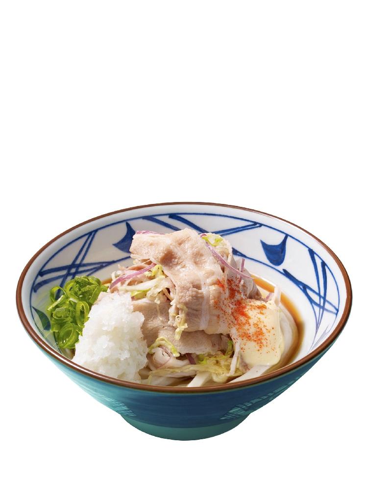 丸亀製麺の新商品「豚マリぶっかけ」うどん