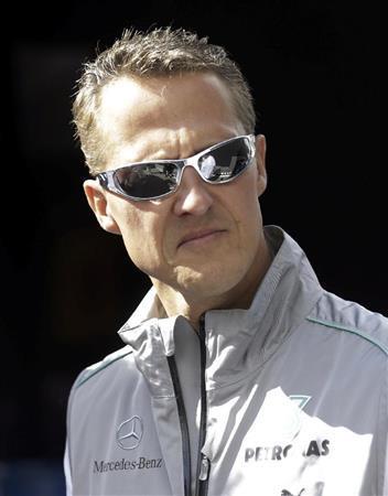 自動車Ｆ１シリーズ元王者、ミヒャエル・シューマッハー氏＝２０１２年８月３０日、ベルギー・スパ・フランコルシャン（ＡＰ）