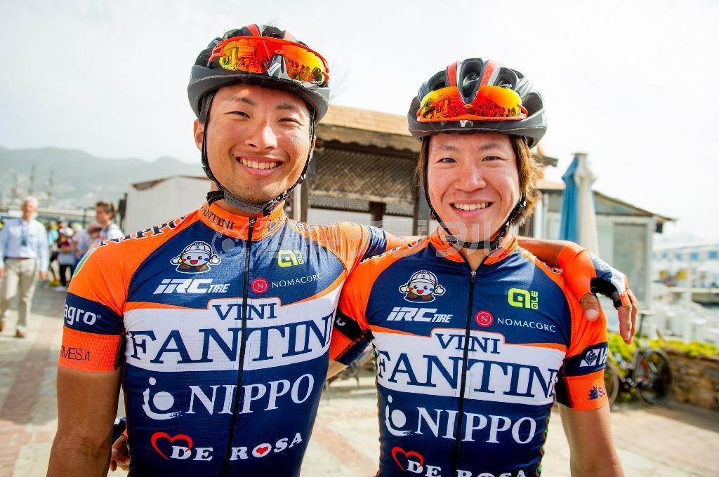 ツアー・オブ・ターキーに出場した山本元喜（げんき、左）と黒枝士揮（しき）。将来が期待される若手日本人選手だ＝２０１５年４月２７日、トルコ（田中苑子さん撮影）
