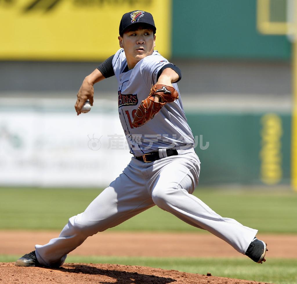 マイナー３Ａスクラントンの一員としてリハビリ登板し、３回を４安打３失点のヤンキース、田中将大（まさひろ）＝２０１５年５月２７日、米ロードアイランド州ポータケット（共同）