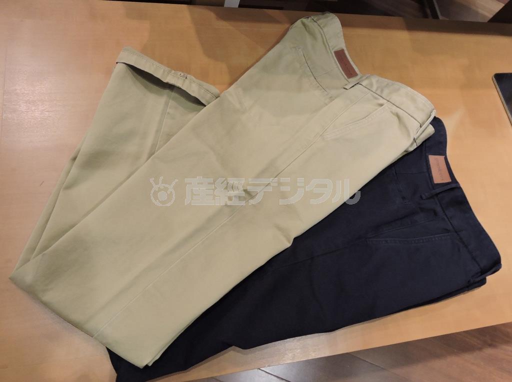 ＳＨＩＰＳ４０周年を記念してｇｒｏｗｎ＆ｓｅｗｎが共同開発したマッカーサー、色はベージュとネイビーの２種（各２万９０００円）＝２０１５年５月２２日、東京都渋谷区のＳＨＩＰＳ渋谷店（東京都渋谷区）