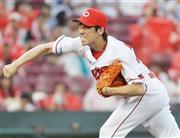 日本ハム戦に先発した広島・前田健太＝２０１５年６月２日、広島県広島市南区・マツダ（共同）