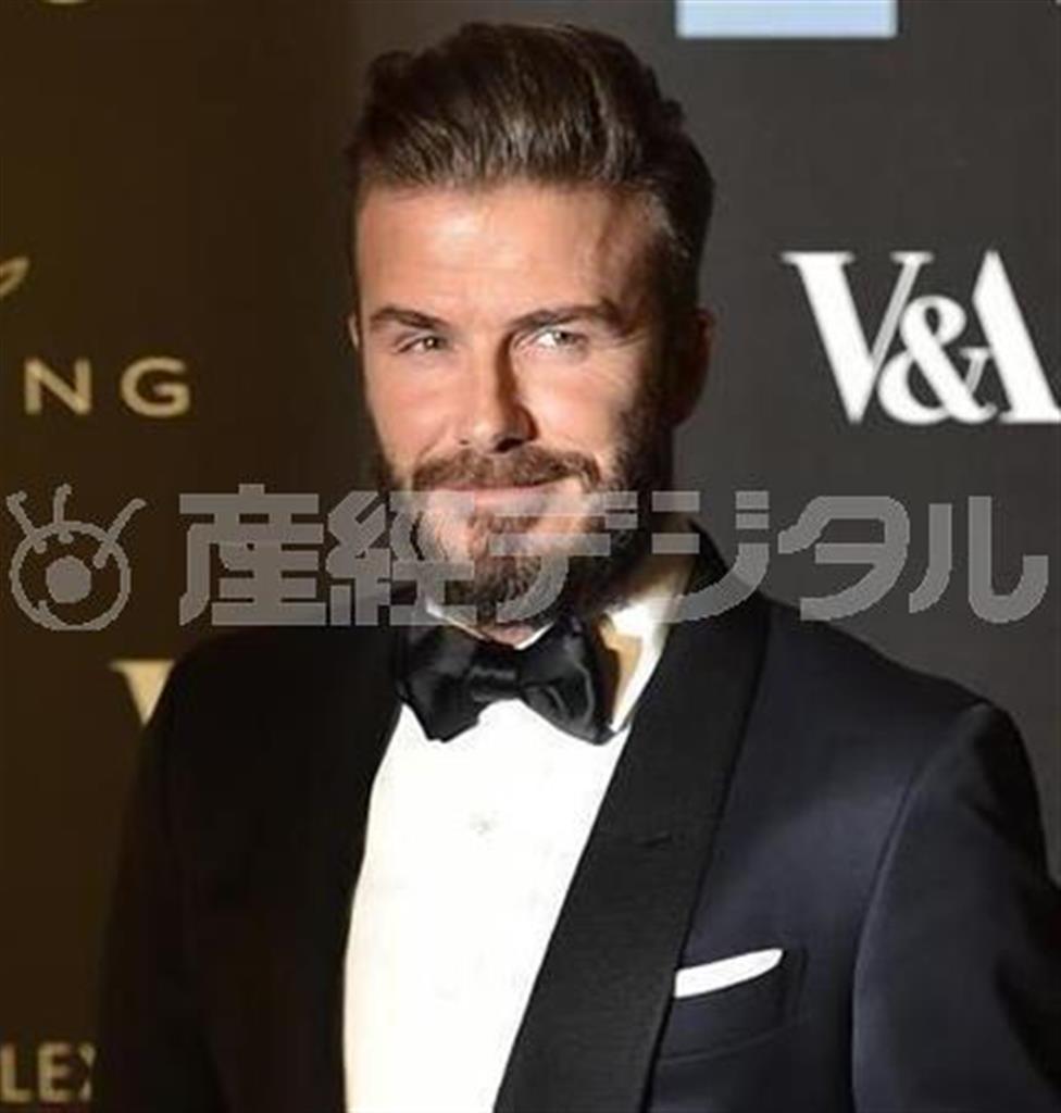 サッカー、元イングランド代表主将のデービッド・ベッカム氏＝２０１５年３月１２日、英国・首都ロンドン（ロイター）