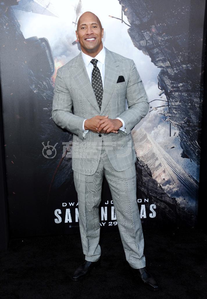 米俳優、ドウェイン・ジョンソンさん＝２０１５年５月２６日、米カリフォルニア州ロサンゼルス（ＡＰ）