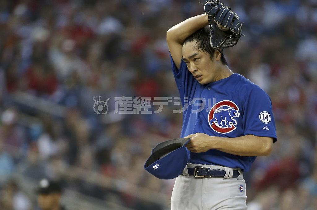 調子が上がらず、マウンドで苦悩する和田毅（つよし）＝２０１５年６月５日、米国・首都ワシントン（ＡＰ）