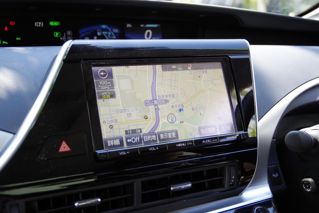 トヨタ自動車の燃料電池車「ミライ」のナビ