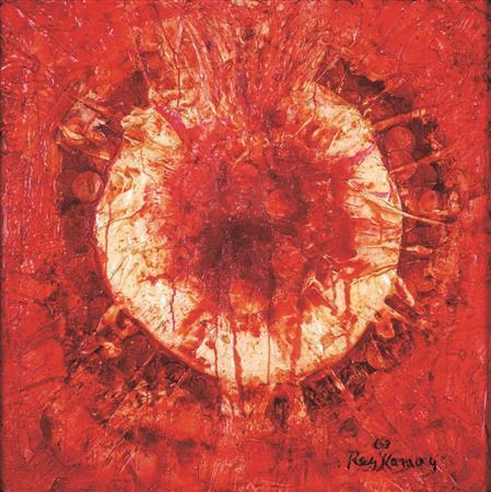 鴨居玲「蠢く」（１９６３年、油彩・ジェッソ・カンバス、１００×１００ｃｍ、提供写真）