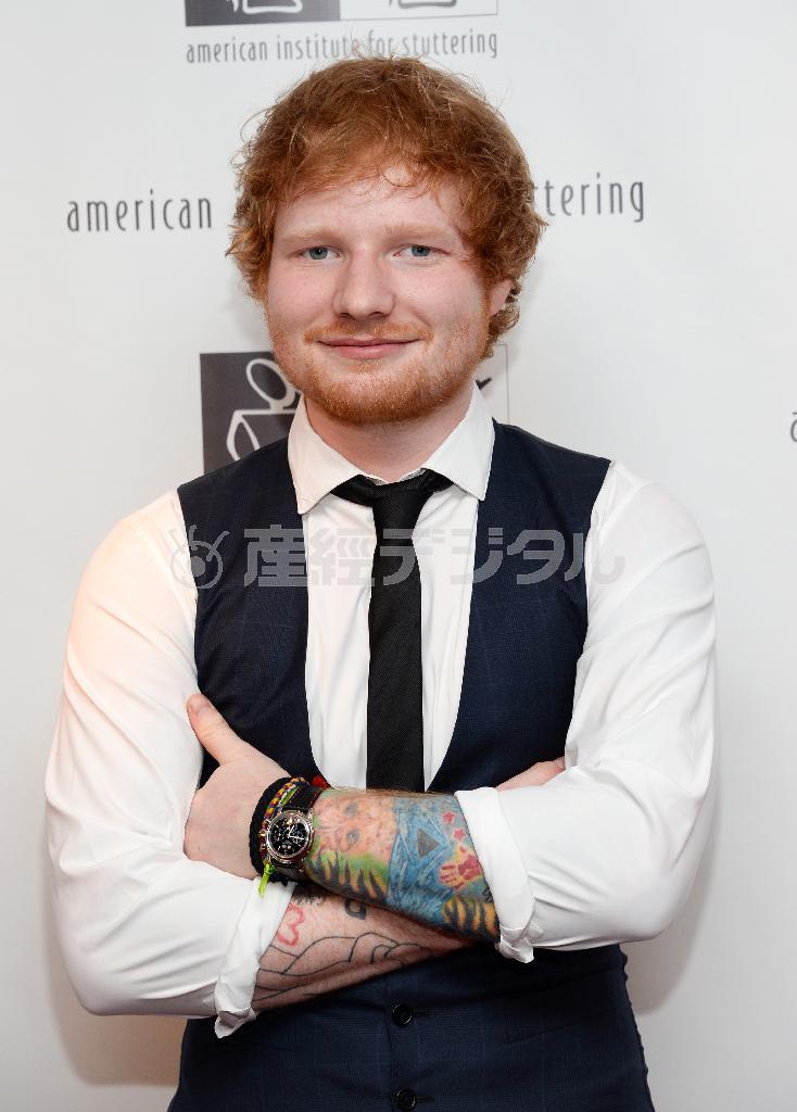 英シンガー・ソングライターのエド・シーランさん＝２０１５年６月８日、米ニューヨーク（ＡＰ）