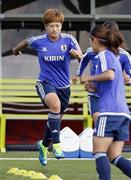 カメルーン戦に向けて調整する期待の菅沢優衣香（ゆいか）＝２０１５年６月１１日、カナダ・ブリテッシュコロンビア州バンクーバー（共同）