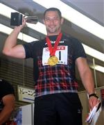 男子ハンマー投げで２００４年アテネ五輪金、１２年ロンドン五輪銅メダルの室伏広治＝２０１４年６月７日、福島県福島市（桐山弘太撮影）