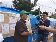 ジャーナリスト、堀潤（ほり・じゅん）氏が沖縄を徹底取材＝２０１５年６月７日、沖縄県名護市・辺野古（Ｊ－ＷＡＶＥ提供）