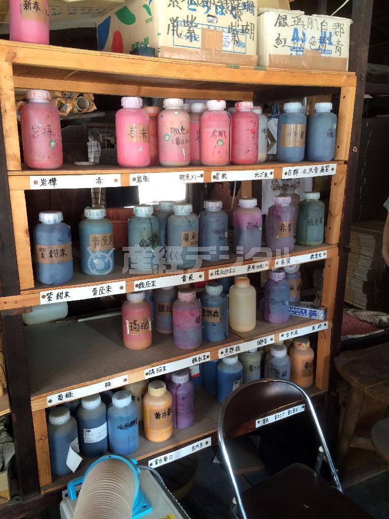 上羽絵惣（うえばえそう）の色を作り出すためのさまざまな材料。これらを組み合わせることで、多彩な表現が可能になる（北林功さん提供）