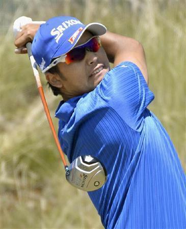 第３ラウンド、通算３オーバーの松山英樹＝２０１５年６月２０日、米ワシントン州チェンバーズベイ（共同）