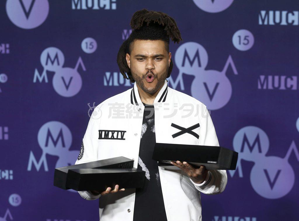 カナダのＲ＆Ｂ歌手、ザ・ウイークエンドさん＝２０１５年６月２２日、カナダ・オンタリオ州トロント（ロイター）