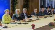 ギリシャ向け金融支援問題を協議するため、６月２２日にベルギー・首都ブリュッセルで開かれたユーロ圏の緊急首脳会議＝２０１５年（ロイター）