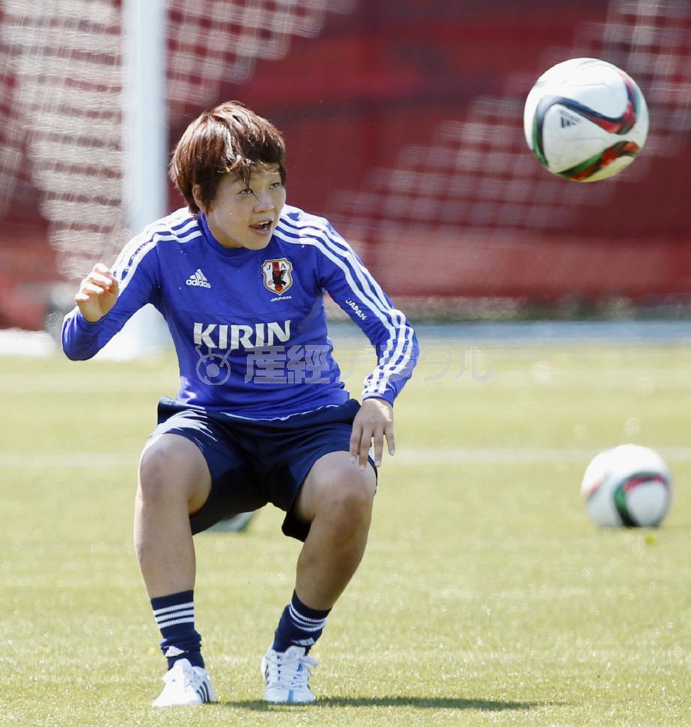 オランダ戦に向け調整する宮間あや＝２０１５年６月２２日、カナダ・ブリティッシュコロンビア州バンクーバー（共同）