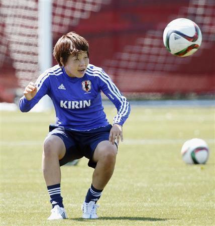 オランダ戦に向け調整する宮間あや＝２０１５年６月２２日、カナダ・ブリティッシュコロンビア州バンクーバー（共同）