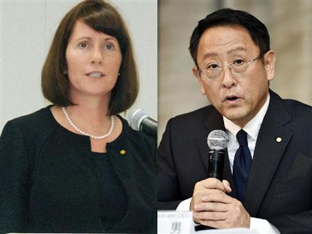 目玉だったハンプ容疑者（左）の抜擢人事。豊田社長の胸中は…