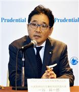 生命保険信託の新会社設立を発表する、プルデンシャル生命保険の一谷昇一郎社長＝１４日、東京都千代田区
