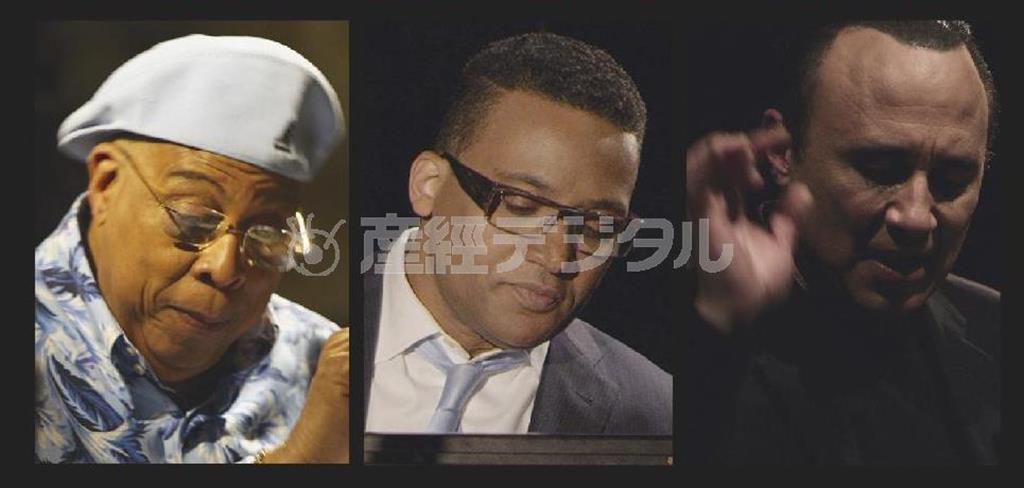 ３人のジャズピアニスト、（左から）チューチョ・バルデス、ゴンサロ・ルバルカバ、ミシェル・カミロ（提供写真）