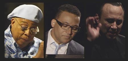 ３人のジャズピアニスト、（左から）チューチョ・バルデス、ゴンサロ・ルバルカバ、ミシェル・カミロ（提供写真）